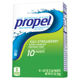 Propel kiwi strawberry powder pack dissolving for hydration on the go