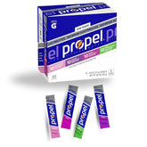 Propel Raspberry Lemonade packets for quick on-the-go hydration.