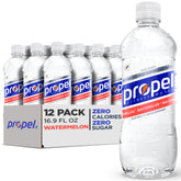 Propel watermel on bottle 16.9 oz for zero-calorie hydration during workouts.