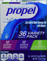 Propel Zero Calorie Berry packet ready to mix for refreshing hydration