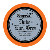 Prospect Tea Co. Duke of Earl Grey pods in box highlight premium single-serve convenience.