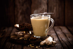 Prospect Tea Co Vanilla Chai cup steaming after brewing