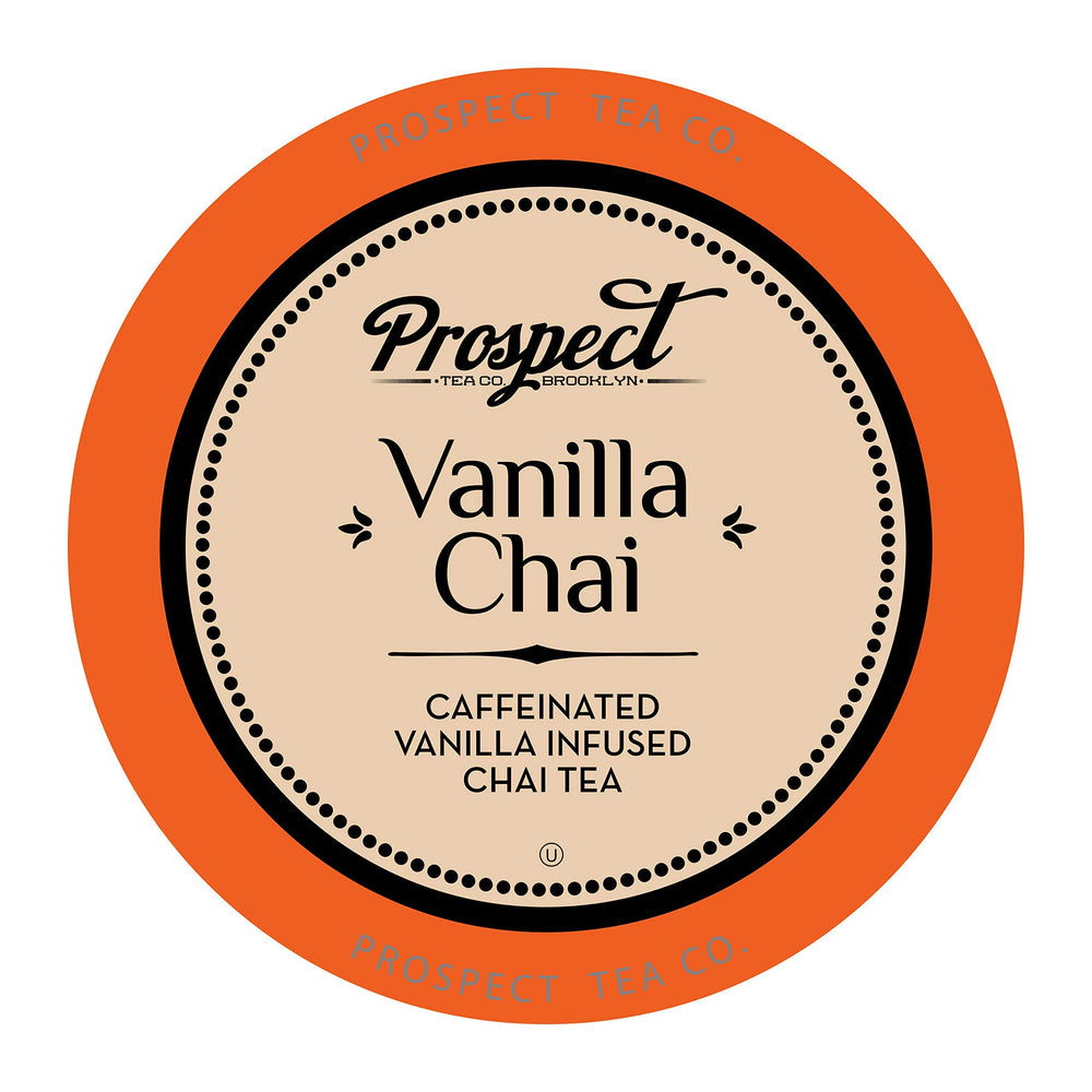 Prospect Tea Co Vanilla Chai pods in packaging, premium single-serve tea for convenient brewing