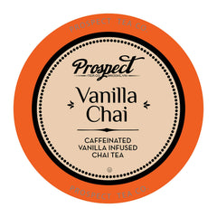 Prospect Tea Co Vanilla Chai pods in packaging, premium single-serve tea for convenient brewing