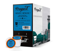 Prospect Tea Co. White Bengal Darjeeling pods pour into a cup for a delicate, aromatic brew