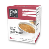 ProtiDIET high-protein beef vegetable soup pouch ready to prepare.