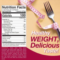 ProtiDIET Blueberry Pancakes pouch highlights convenient single-serve packaging for travel.