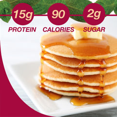 Fluffy ProtiDIET pancakes cooking on a pan showing light texture