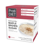 ProtiDIET high-protein maple brown sugar oatmeal pack for a quick protein-rich breakfast boost.