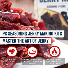 PS Seasoning Jerky Kit instruction card guides simple prep and batch consistency.