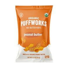 Puffworks Original Peanut Butter Puffs pack—protein-rich on-the-go snack