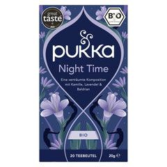 Pukka Night Time lavender aroma image, soothing scent to unwind after dinner.