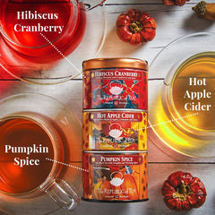 The Republic of Tea Pumpkin Spice Black with milk evokes pumpkin pie vibes.