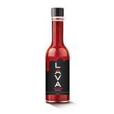 PUP AND THE PEPPER Lava Sauce bottle front with bold smoky flavor for tacos