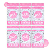 PUR Gum Bubblegum packaging with resealable bag for on-the-go freshness.