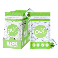 PUR Gum Coolmint bag front with resealable packaging for on-the-go freshness.