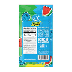 PUR Gum Jumbo SOURZ watermelon piece delivering tangy sour bite for refreshing pause