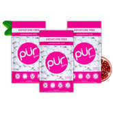 PUR Gum Pomegranate Mint pack shot showing resealable bag for on-the-go freshness.