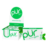 PUR Gum spearmint blister pack shown for fresh breath on the go