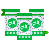 PUR Gum Spearmint pack shot showing a resealable bag for on the go freshness.