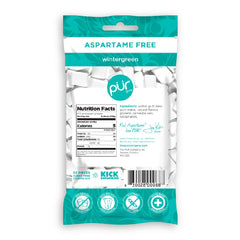 Open Pur Gum Wintergreen mint two-pack, ready for quick minty flavor after meals.