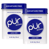 PUR Mints Polar Mint tin front view for refreshing breath on the go