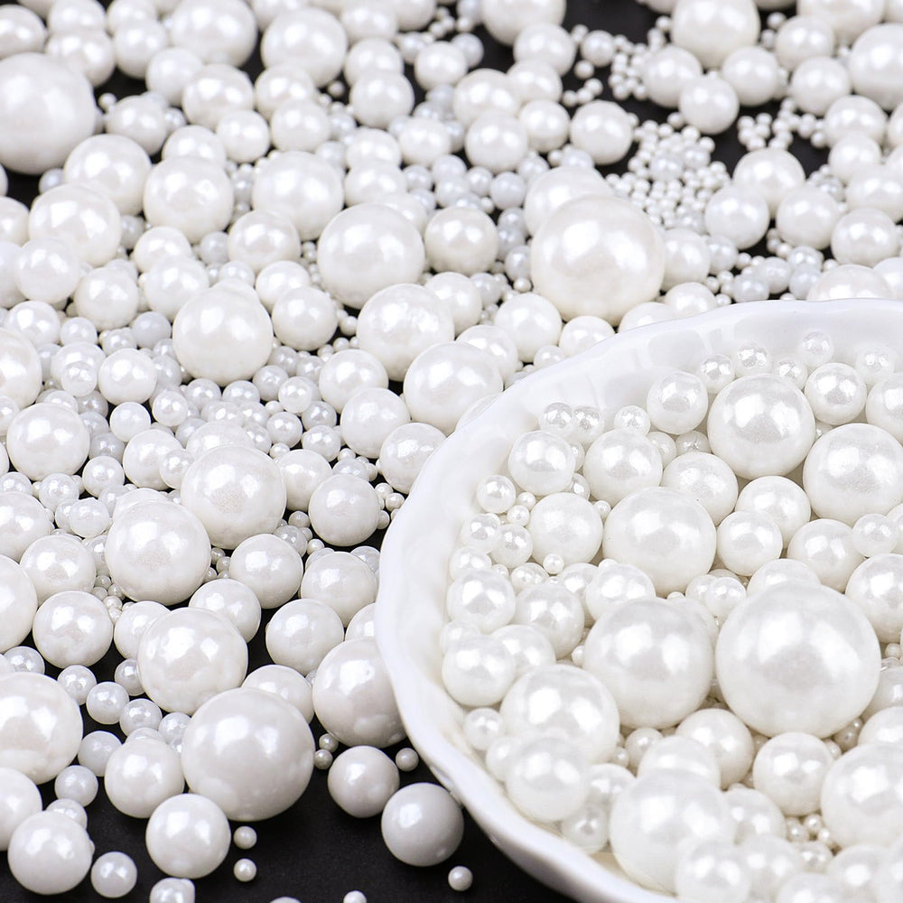 PURBOT White Pearl Sprinkles bottle for elegant edible pearls on desserts