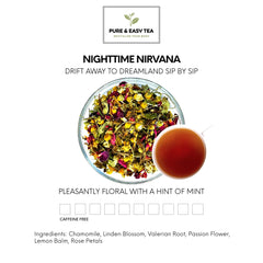 Pure And Easy Tea Nighttime Nirvana chamomile blossoms signaling gentle relaxation