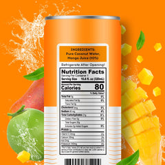 Pure Coconut Water 100 Mango pour capturing mango infusion and refreshing aroma.