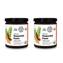 Pure Indian Foods tamarind paste two-pack front view in glass jars, ideal for chutney