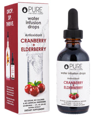 Pure Inventions Water Infusion Drops cranberry-elderberry bottle for zero-calorie hydration