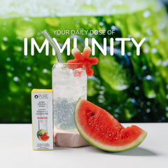 Pouring Pure Inventions Water Infusion Drops into a glass for flavorful hydration