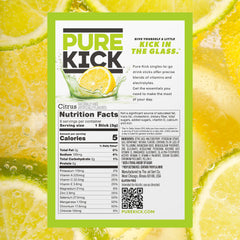 Pure Kick Hydration Citrus in a glass for a bold refreshing taste