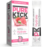 Pure Kick Hydration Pitcher Pack with strawberry watermelon, ready to pour.