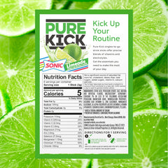 PURE KICK Sonic Limeade hydration packet dissolving in water for on-the-go hydration.