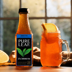 Pure Leaf iced tea pouring into a glass, ready to enjoy