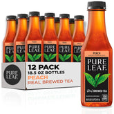 Pure Leaf Peach Iced Tea bottle showing crisp peach notes and refreshing color