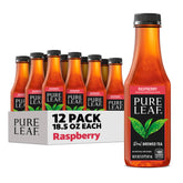 Pure Leaf Raspberry Iced Tea bottle showing real-brewed quality for on-the-go refreshment
