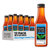 Pure Leaf Zero Sugar Real Brewed Iced Tea bottle, crisp refreshment for anytime