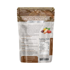 Pure Natural Miracles ceremonial-grade cacao powder texture close-up for gourmet baking