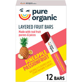 Pure Organic pineapple-passionfruit layered bars box ideal for on-the-go snacking