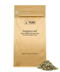 Pure Original Ingredients oregano leaf flakes in a bottle add peppery bite to dishes.