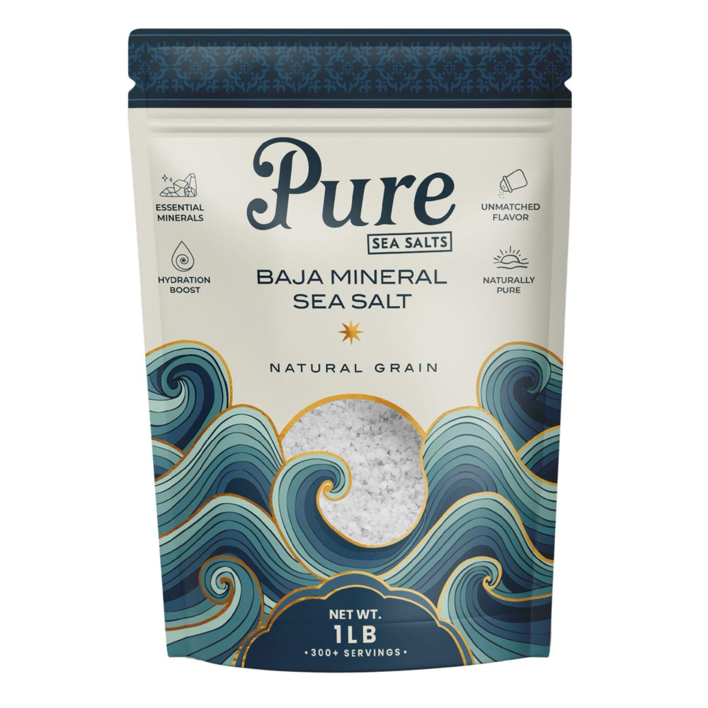 Pure Sea Salts Baja sea salt crystals deliver rich flavor and mineral support in meals.