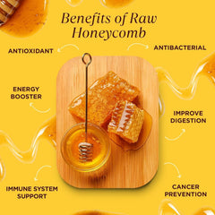 Pure Southern Honey honeycomb on a cheese board, Georgia florals enhance pairing.