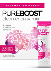 Pureboost Berry Boost packet ready to mix for sugar-free energy