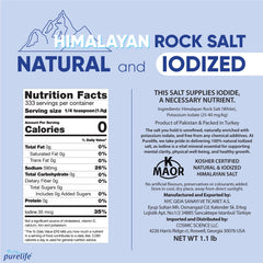 Purelife Himalayan Salt Fine crystal closeup emphasizing mineral-rich texture for gourmet cooking.