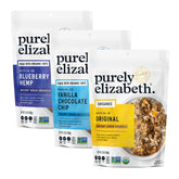 Purely Elizabeth Blueberry Hemp bag, gluten-free and fiber-rich granola for on-the-go.