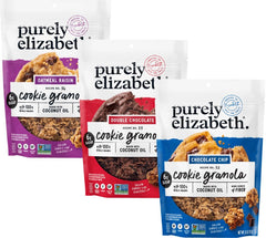 Purely Elizabeth Double Chocolate cookie granola 11oz bag, a crave-worthy breakfast or snack option.
