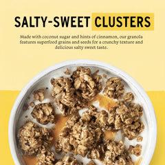 Granola bowl with milk featuring Purely Elizabeth for a quick, satisfying breakfast.