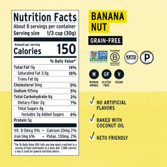 Purely Elizabeth keto banana granola bowl shows keto-friendly snack option.